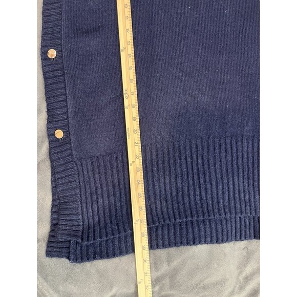 Loft Womens Sweater The Modern Poncho Blue Gold Buttons Size XS S - Picture 6 of 13